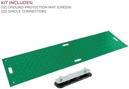 12 Pack 2' x 8' Green Ground Protection Mats w/Double Sided Diamond Plated - Image 4