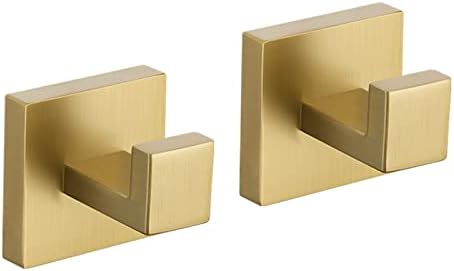TQKAG Bathroom Towel Hook, 2 Pack Coat Robe Holder, Brushed Gold by TQKAG