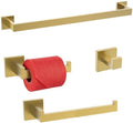TURS Brushed Gold Bathroom Accessory Set 4-Pieces Bathroom Hardware Set Square by TURS