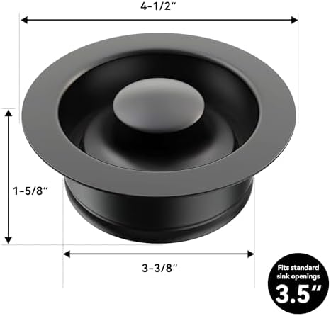 Kitchen Sink Garbage Disposal Flange and Sink Stopper Black-Glossy - Image 2