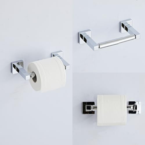 Chrome Bathroom Hardware Set 4 Pieces, Towel Bar Set Stainless Steel Wall - Image 4