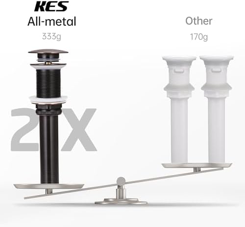 KES Bathroom Sink Drain Without Overflow Vessel Sink Lavatory Vanity Pop Up - Image 3