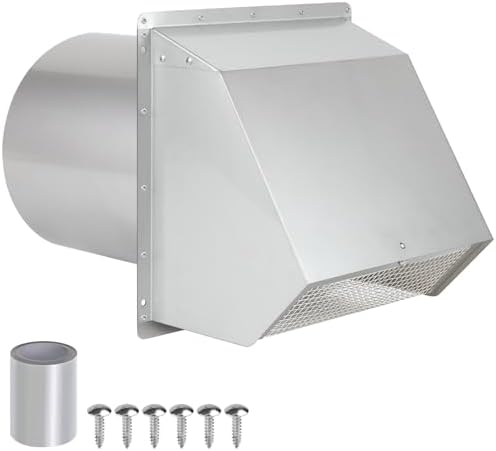 6 Inch Wall Vent Cover, Exterior Wall Vent Hood by JYINCPED