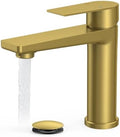 FORIOUS Single Hole Bathroom Faucet Gold, Commercial Faucet by FORIOUS