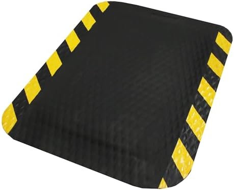 M+A Matting Hog Heaven Industrial-Grade Anti-Fatigue Mat | OSHA Yellow Striped by MAMatting