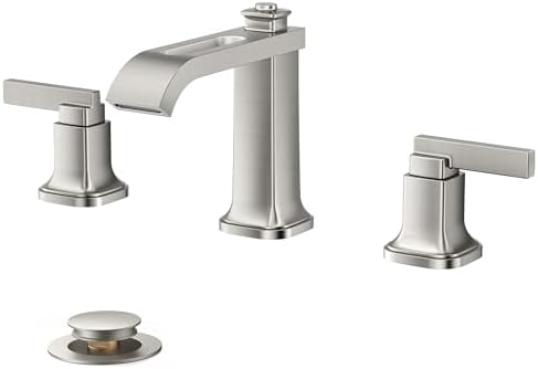 FORIOUS Bathroom Faucet 3 Hole Widespread Sink Faucets Brushed Nickel by FORIOUS