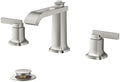 FORIOUS Bathroom Faucet 3 Hole Widespread Sink Faucets Brushed Nickel by FORIOUS