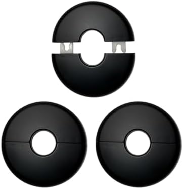 0.86"/22mm Wall Split Flange, Round Black by Heiixiao