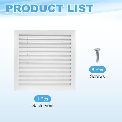 PATIKIL 22 x 22 Inch Gable Vent, 20 x 20 Inch Duct Opening Size - Image 3