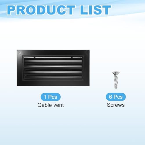 PATIKIL 8 x 16 Inch Gable Vent, 14 x 6 Inch Duct Opening Size - Image 3