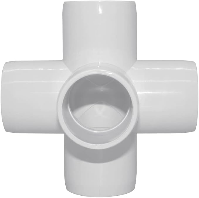 1“ Tee PVC Fitting 5 Way Elbow Connector, Furniture Grade 90 Degree Elbow Side - Image 3