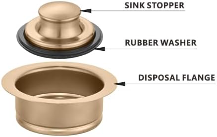 Champagne Bronze Kitchen Sink Garbage Disposal Flange and Stopper - Image 3