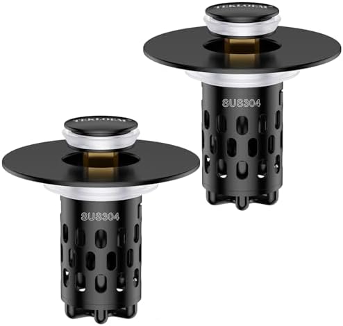 Bathroom Sink Drain Strainer, All Metal Pop-Up Sink Stopper by Unknown