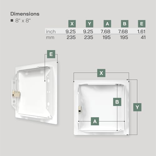 Vent Systems 8'' x 8'' Inch White Metal Access Panel - Image 2