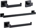 TURS 4-Piece Bathroom Hardware Set Black Towel Bar Set Stainless Steel Towel by TURS