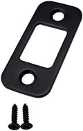 Solid Brass Deadbolt Strike Plate, Door Backplate, Round Corner, Matte Black by QCAAHardware