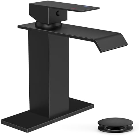 FORIOUS Bathroom Faucet 1 Hole Single Handle Vanity Sink Faucet Matte Black by FORIOUS