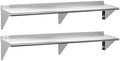 Hally Stainless Steel Shelf 2 Pack Wall Mounted Metal Shelves 12"x72" NSF by HallySinksTablesH