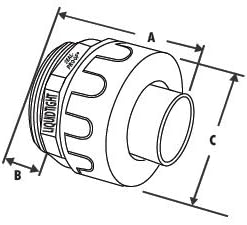 1-1/2-Inch Non-metallic Liquid Tight Straight Electrical Conduit Connector - Image 2