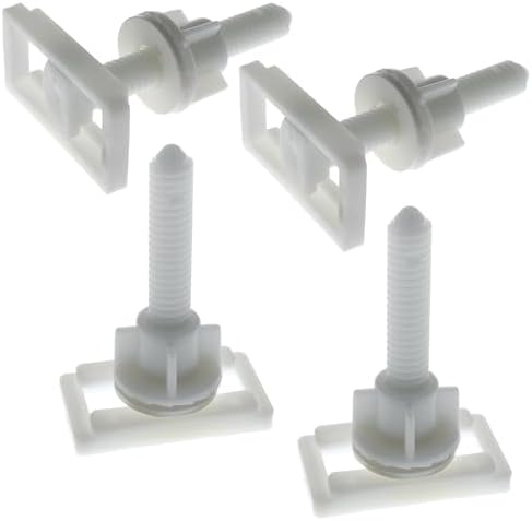 2 Sets Toilet Seat Screw Kit Rectangular Toilet Seat Hinge Bolt Screw Toilet by LUORNG