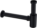 Matte Black Bottle P Trap Bathroom Sink, 1 1/4 by DIKUROOMS