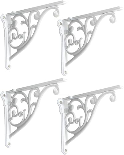 Shelf Brackets 4 Inch 4 Pack Heavy Duty White Wall Bracket Victorian Kitchen by khtumeware