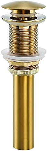 Bathroom Sink Drain Brushed Dark Gold Pop Up Drain Without Overflow, Brass by SWHYGER