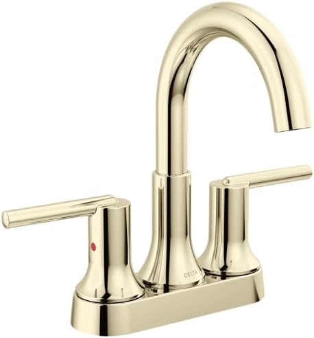 Delta Trinsic High Arc Centerset Bathroom Faucet, Polished Nickel 3-Hole by Unknown