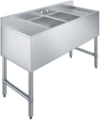 48 in. x 19 in. Two Compartment Under Bar Sink by AmGood