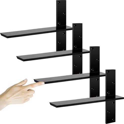 3/8" Thick Heavy-Duty Floating Shower Bench Brackets -18" L x 2.5" W Wall Mount by Cuguords