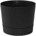 Root & Vessel Majestic Mid-Century Modern Low Profile Cylinder Pot, Matte Black by Novelty