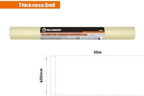 ROLLINDOG 2Mil Self Adhesive Clear Protective Glass Film 24 Inch x 100 Ft - Image 3