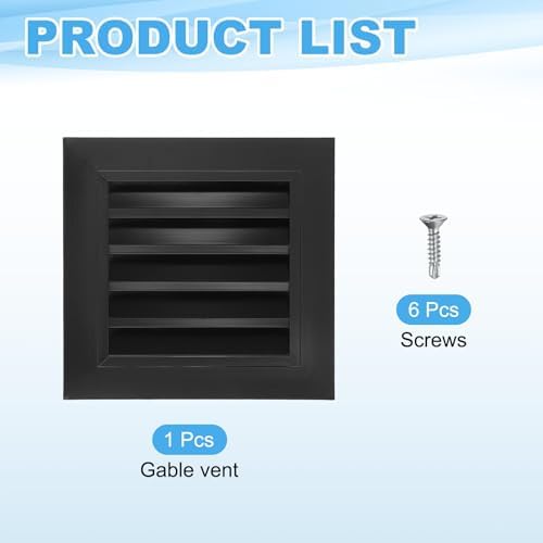 PATIKIL 10 x 10 Inch Gable Vent, 8 x 8 Inch Duct Opening Size - Image 3