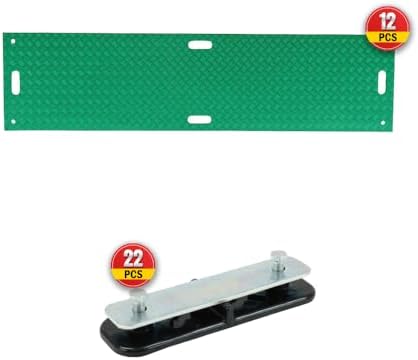 12 Pack 2' x 8' Green Ground Protection Mats w/Double Sided Diamond Plated - Image 2