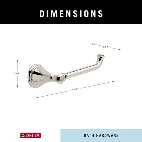 Delta Single Post Toilet Paper Holder | Polished Nickel | Wall Mount | Cassidy - Image 2