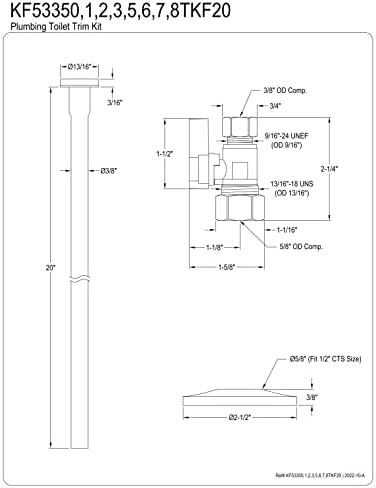 Kingston KF53358TKF20 Toilet Supply Kit, Brushed Nickel - Image 2