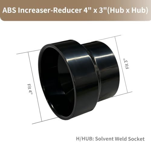 LESSO 4" to 3" ABS Pipe Increaser Reducer Coupling - Image 3
