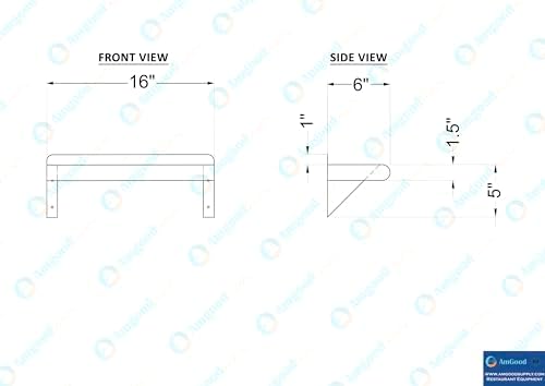 AmGood 6 in. x 16 in. Stainless Steel Wall Mount Shelf - Image 5