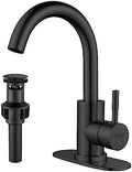 Matte Black Bathroom Sink Faucet Single Hole, Modern Single Handle Bathroom by KOHONBY