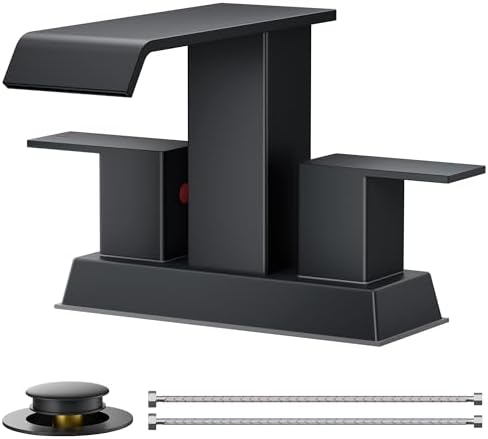 FORIOUS Matte Black Bathroom Faucets 3 Hole by FORIOUS