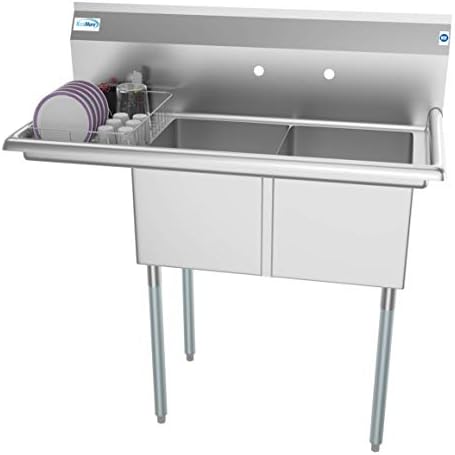 KoolMore 2 Compartment Stainless Steel NSF Commercial Kitchen Prep & Utility by KoolMore