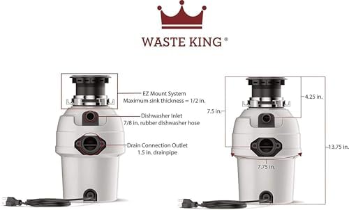 Waste King Garbage Disposal for Kitchen Sink - Image 4