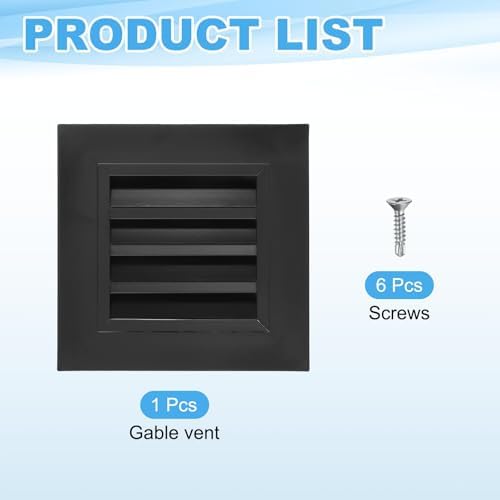 PATIKIL 8 x 8 Inch Gable Vent, 6 x 6 Inch Duct Opening Size - Image 3