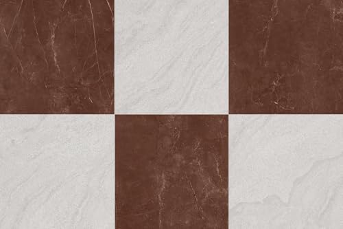Peel and Stick Floor Tiles, 30 Sq.Ft, Light Red Marble by FlorExp