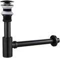 Solid Brass Adjustable 1-1/4 Bottle Trap Without Overflow Drain Stopper Set by DROPINKITCHENSINK