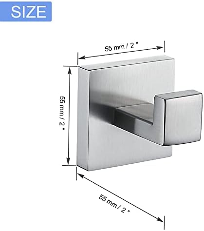 TQKAG Bathroom Towel Hook, 2 Pack Coat Robe Holder, Brushed Nickel - Image 6