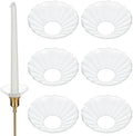 GORGECRAFT 6Pcs Candle Glass Bobeches Candlestick Holders Ribbed Candle Drip by GORGECRAFT