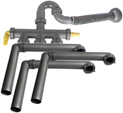 Talea Three Kitchen Sinks Drain Pipe Kit Flexible Drain Pipe Rear Hard Tube - Image 3