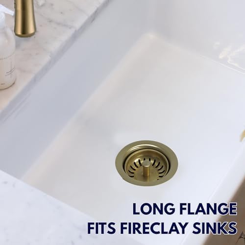 Nantucket Sinks 3.5" Extended Garbage Disposal Flange, Unlacquered Brass - Image 5