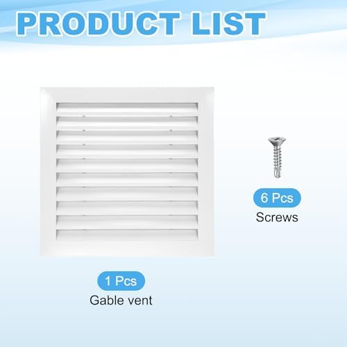 PATIKIL 18 x 18 Inch Gable Vent, 16 x 16 Inch Duct Opening Size - Image 3